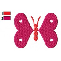 Hearts Butterfly Embroidery Design